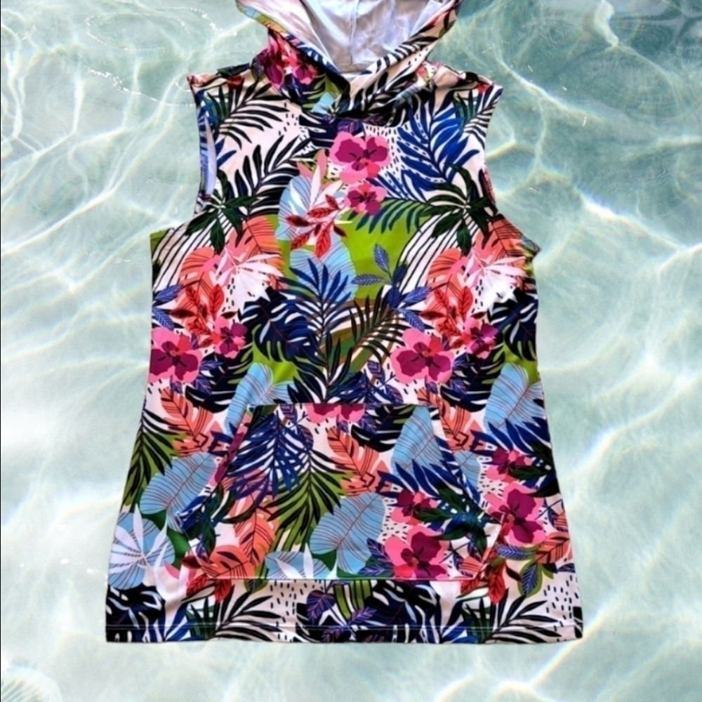 REEL LEGENDS Performance Sleeveless Hoodie WILD FLOWER UPF 50 XS NEW